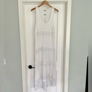 NWT Blue Island Beachy Boho White Maxi Dress Size L